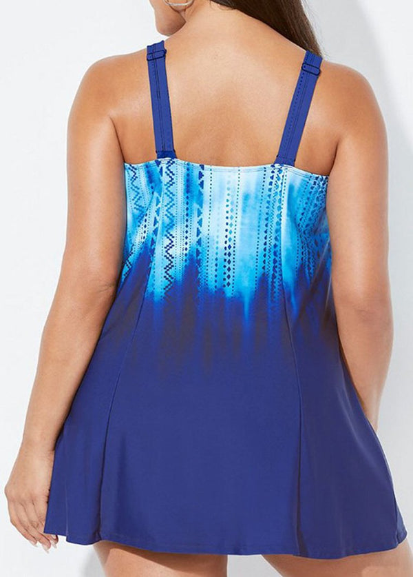 Plus Size Padded Tribal Printed Bikini Set