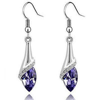Rhinestone Decorated Silver Metal Earrings - fashionyanclothes