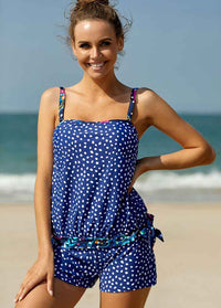 Printed Spaghetti Strap Tankini Set