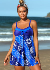 Floral Print Spaghetti Strap Swimdress