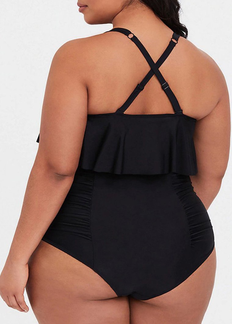 Padded Ruffle High Waist Print Bikini Set