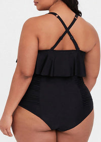 Padded Ruffle High Waist Print Bikini Set