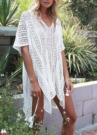 Knitted Loose Beach Cover Up - fashionyanclothes