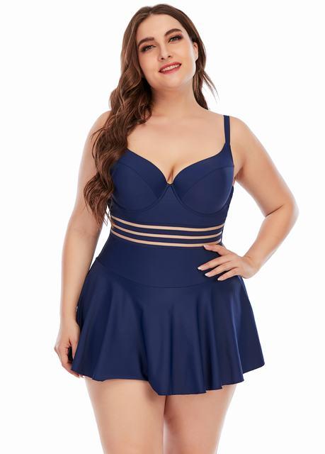 Plus Size Strap One Piece Swimdress