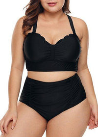 Black Plus Size Bikini Top and Panty - fashionyanclothes