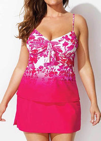 Strap Flower Printed Two Piece Swimsuit - fashionyanclothes