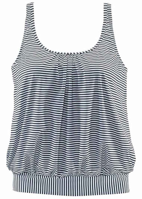 Stripe Print Spaghetti Strap Tankini Set