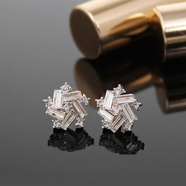 Irregular Shape Artificial Crystal Decorated Ear Studs - fashionyanclothes