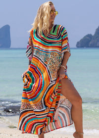 Tie Dye Print Cotton Cover Up Dress