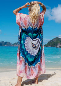 Tie Dye Print Cotton Cover Up Dress