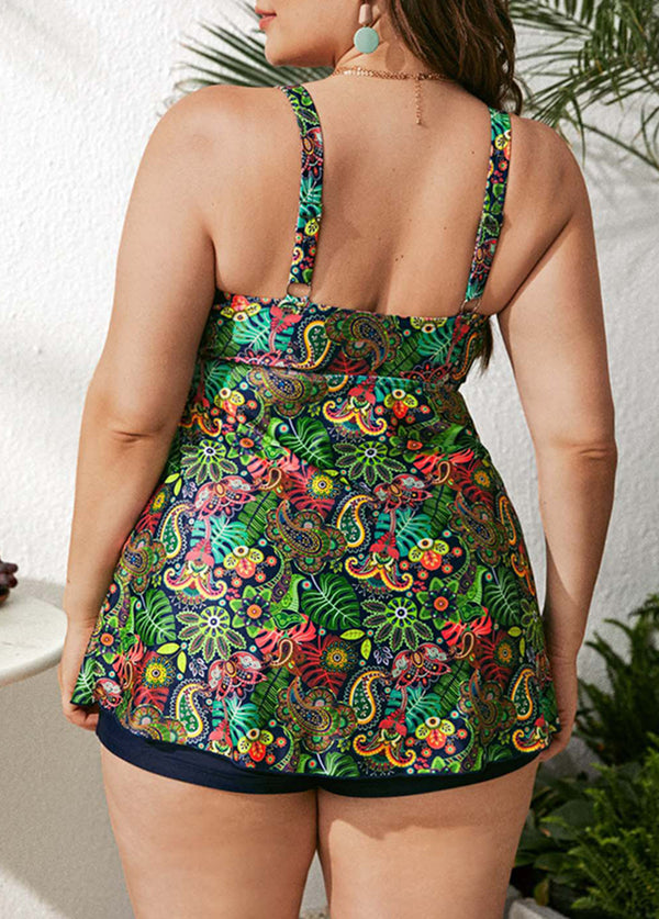 Paisley Print Bowknot Tankini Set