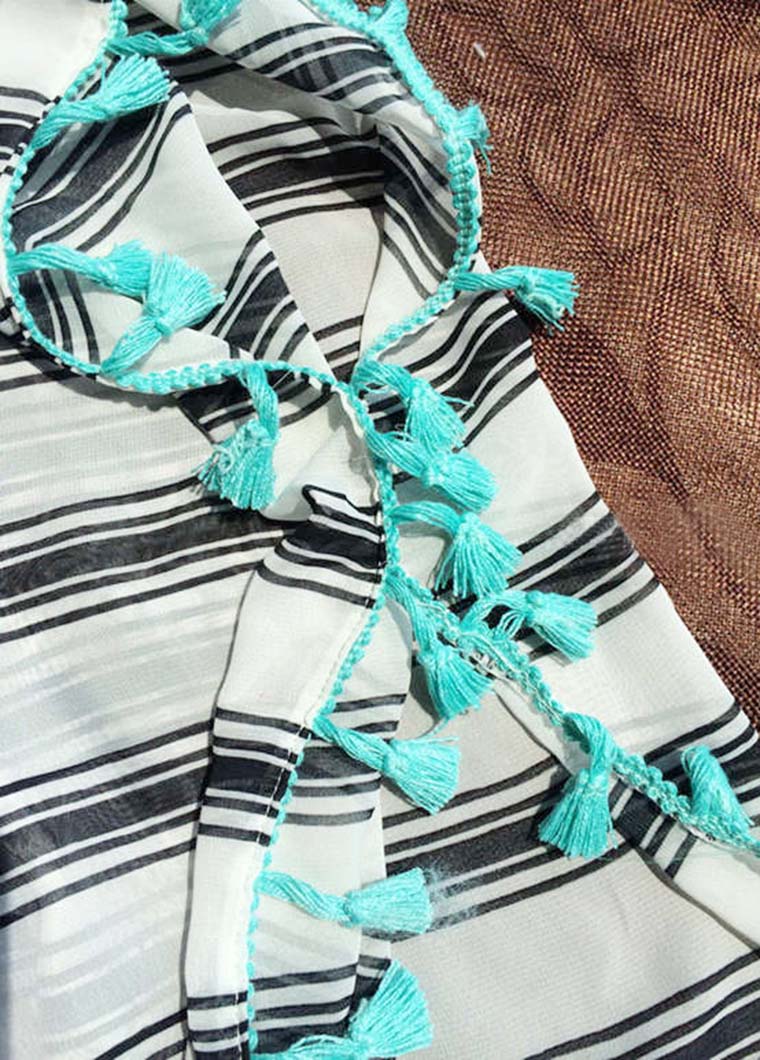 Womens Striped Chiffon Cover Up