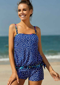 Printed Spaghetti Strap Tankini Set