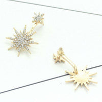 Woman Rhinestone Decorated Gold Metal Single Earring - fashionyanclothes