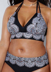 Halter Padded Tribal Printed Bikini Set