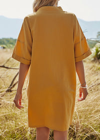 Solid Loose Short Sleeve Dress