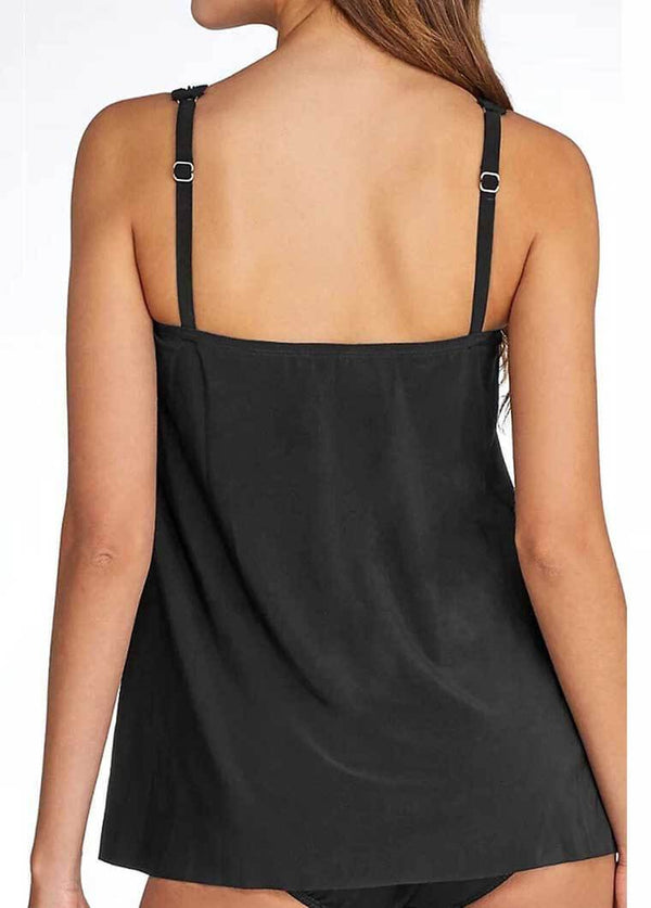Split Ruffle  Adjustable Shoulder Strap Swimsuit - fashionyanclothes