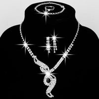 Rhinestone Decorated Necklace Set - fashionyanclothes
