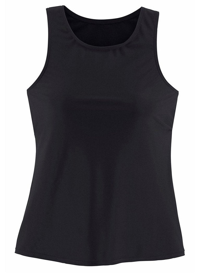 Solid High Neck Strappy Tankini Set
