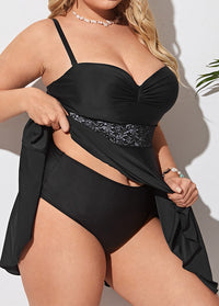 Lace Patchwork Spaghetti Strap Swimdress