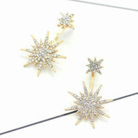 Woman Rhinestone Decorated Gold Metal Single Earring - fashionyanclothes