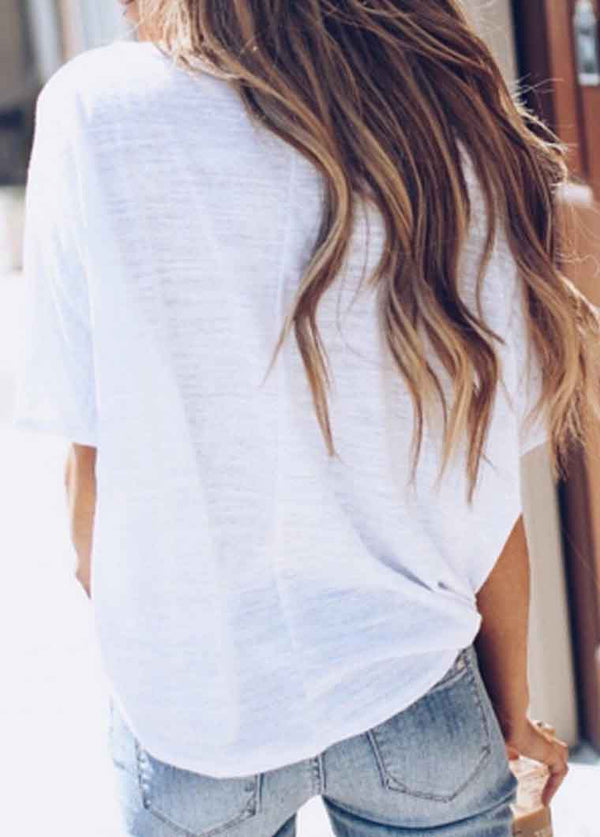 White Star Print Short Sleeve T-shirt