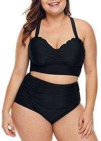 Black Plus Size Bikini Top and Panty - fashionyanclothes